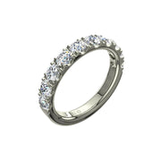 Demi-alliance 10 diamants naturels ronds 1.30 carat or blanc Gabriela